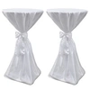 Image de Housse de table blanche avec ruban 70 cm 2 pièces