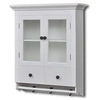Image de Armoire de cuisine murale avec porte en verre Blanc Bois