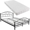 Image de Lit en métal 180 x 200 cm avec matelas Noir