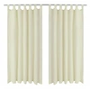 Image de 2 pcs Rideau à Passant Micro Satin Crème 140 x 245 cm