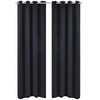 Image de Gordijnen met metalen ringen 135 x 245 cm 2 stuks (zwart)130369