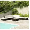 Image de Salon de jardin 8 pcs avec coussins résine tressée noir