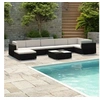 Image de Salon de jardin 8 pcs avec coussins Résine tressée Noir