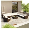 Image de Salon de jardin modulable resine tressee beige 7 pieces 11 personnes