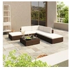 Image de Salon de jardin modulable resine tressee 5 personnes 6 pieces 70 x 70 x 52.5 cm gris