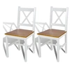 Image de Lot de 2 chaise simili-cuir 85.5 cm blanc