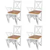 Image de Chaises à manger lot de 4 blanc bois de pin