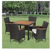 Image de Salon de jardin bois 5 pieces 4 personnes 90.0 x 90 x 75 cm acier