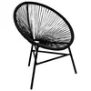 Image de Chaise de jardin forme de lune Résine tressée Noir