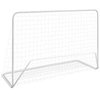 Image de But de football avec filet 182x61x122 cm Acier Blanc