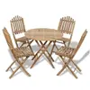 Image de Ensemble à manger d extérieur pliable 5 pcs Bambou