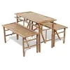Image de Table de brasserie avec 2 bancs 100 cm Bambou