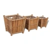 Image de Pots de fleurs - - 3 pcs - Bambou résistant aux intempéries - Dimensions variées - Carré