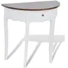 Image de Table console avec tiroir et dessus de table marron Demi ronde