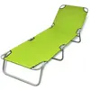 Image de Chaise longue en acier H. 27 cm vert L. 189 cm non empilable pliable