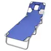 Image de Chaise longue avec coussin de tête Acier enduit de poudre Bleu