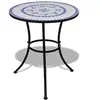 Image de Table de bistro Bleu et blanc 60 cm Mosaïque