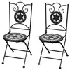 Image de Lot de 2 chaise en ceramique pliable exterieur H. 89 cm noir