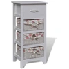 Image de Armoire avec 1 tiroir et 3 paniers Blanc Bois de Paulownia