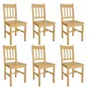 Image de Chaise de salle à manger 6 pcs Bois Couleur naturelle