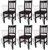 Image de Chaise de salle à manger 6 pcs Bois Marron