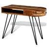 Image de Bureau avec pieds en fer Bois de récupération solide