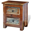 Image de Table de chevet avec 2 tiroirs Bois massif recyclé