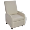 Image de Fauteuil pliable crème similicuir