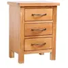 Image de Table de chevet avec 3 tiroirs 40x30x54 cm Bois de chêne massif