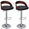 Image de Tabourets de bar lot de 2 bois courbé