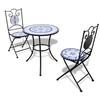 Image de Ensemble de bistro 3 pcs Carreaux céramiques Bleu et blanc