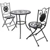 Image de Mobilier de bistro 3 pcs Carreaux céramiques Noir et blanc