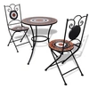Image de Mobilier de bistro 3 pcs Carreau céramique Terre cuite et blanc