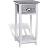 Image de Table de chevet avec 1 tiroir Gris et blanc
