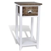 Image de Table de chevet avec 1 tiroir Marron et blanc