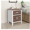 Image de Table de chevet 2 pcs avec 2 tiroirs Marron et blanc