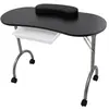 Image de Table à manucure pliable avec roulettes Noir