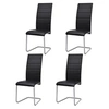 Image de Chaise de salle à manger 4 pcs Cantilever Noir
