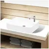 Image de Lavabo à trou pour robinet céramique Blanc pour salle de bain