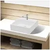 Image de Lavabo carré à trou pour robinet Céramique Blanc