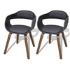 Image de Chaise de salle à manger 2 pcs Cadre en bois Cuir synthétique