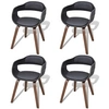 Image de Chaise de salle à manger 4 pcs Cadre en bois Cuir synthétique