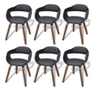 Image de Chaise de salle à manger 6 pcs Cadre en bois Cuir synthétique
