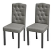 Image de Chaise de salle à manger 2 pcs Tissu Gris foncé