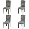 Image de Chaise de salle à manger 4 pcs Tissu Gris foncé