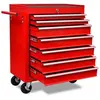 Image de Chariot à outils d'atelier avec 7 tiroirs Rouge