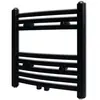Image de Sèche-serviettes eau chaude à rails incurvés Noirs de 480 x 480 mm