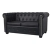 Image de Canapé Chesterfield à 2 places Cuir synthétique Noir