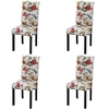 Image de Chaise à manger 4 pcs Motif floral Bois