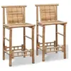 Image de Tabourets de bar lot de 2 bambou